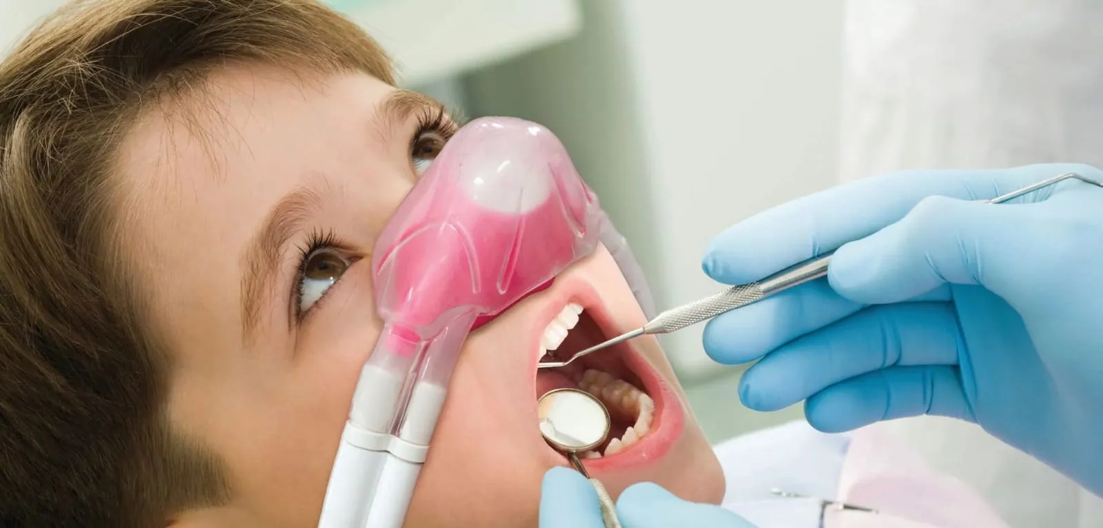 Patient receiving nitrous oxide sedation